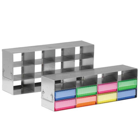 Stainless Steel Freezer-Safe Tube Racks For 2"H Boxes • Holds 12 in 4 drawers ,1 Each - Axiom Medical Supplies