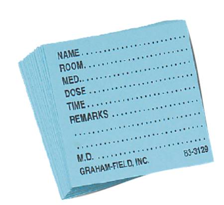 Graham-Field Medicine Card Grafco® 1 1/2 X 1 3/4 Inch, Blue