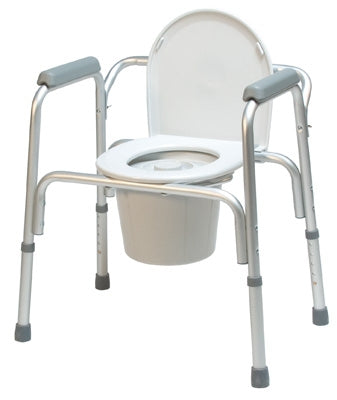 Graham-Field 3-in-1 Commode Chair Lumex® With Arms Aluminum Frame Removable Back 13-1/2 Inch Seat Width