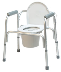 Graham-Field 3-in-1 Commode Chair Lumex® With Arms Aluminum Frame Removable Back 13-1/2 Inch Seat Width