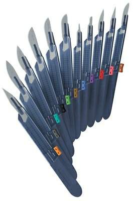 Graham-Field Safety Scalpel Feather® Safeshield™ No. 15 Stainless Steel / Plastic Classic Grip Handle Sterile Disposable - M-662840-2307 - Box of 10