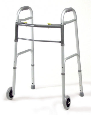 Graham-Field Dual Release Folding Walker Adjustable Height Lumex® Aluminum Frame 300 lbs. Weight Capacity 29-1/2 to 34-1/2 Inch Height