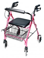 Graham-Field 4 Wheel Rollator Lumex® Walkabout Lite Pink Lightweight Aluminum Frame