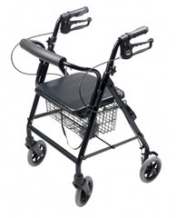 Graham-Field 4 Wheel Rollator Lumex® Walkabout Black Adjustable Height Aluminum Frame