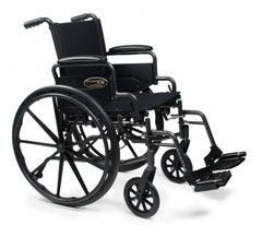 Graham-Field Lightweight Wheelchair Traveler® L4 High Strength Full Length Arm Flip Back Arm Style Elevating Legrest Black Upholstery 18 Inch Seat Width 250 lbs. Weight Capacity