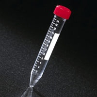Globe Scientific Centrifuge Tube Conical Bottom Plain 17 X 120 mm 15 mL Red Screw Cap Acrylic Tube