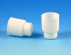 Globe Scientific Stopper, Plug 16 mm, White, Polyethylene, Hollow, High Grip