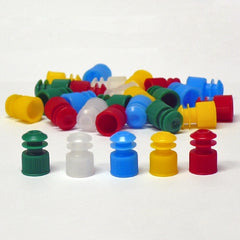 Globe Scientific Globe® Scientific Tube Closure Polyethylene Flanged Plug Cap Yellow 12 mm For 12 mm Tubes NonSterile