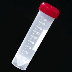 Globe Scientific Transport Tube Conical Bottom, Skirted Plain 30 X 115 mm 50 mL Red Screw Cap Polypropylene Tube
