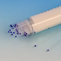 Globe Scientific Capillary Blood Collection Tube Micro-hematocrit Plain 0.9 X 75 mm 45 µL Blue Stripe Without Closure Plastic Tube