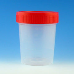 Globe Scientific Specimen Container with Temperature Strip 2-1/4 X 2-7/8 Inch Polypropylene 120 mL (4 oz.) Screw Cap Unprinted NonSterile
