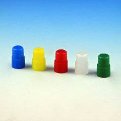 Globe Scientific Plug Cap 12 mm, Blue, Polyethylene, Hollow Top Fits Globe 12 X 75 Mm Ps And Pp Tubes