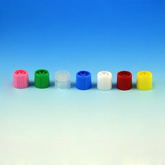 Globe Scientific Tube Closure Polypropylene Screw Cap Blue For Sample Tubes with External Threads NonSterile