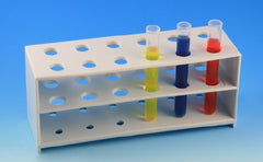 Globe Scientific Test Tube Rack 12 Place 12 to 13 mm Tube Size White