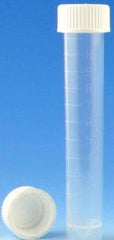 Globe Scientific Transport Tube Conical Bottom, Skirted Plain 16 X 92 mm 10 mL White Screw Cap Polypropylene Tube