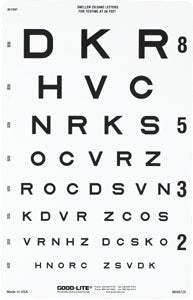 Good-Lite Eye Chart Good-Lite® 20 Foot Measurement Acuity Test