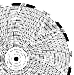 Graphic Controls Industrial 7-Day Temperature Recording Chart Pressure Sensitive Paper 6 Inch Diameter Gray Grid - M-1057621-2591 | Box of 50