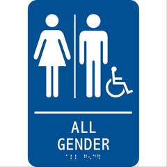 Gender Neutral Restroom Signage All Gender H • 9" x 6" ,1 Each - Axiom Medical Supplies