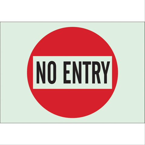 No Entry Glow in the Dark Sign Sign, Glow, No Entry, 7"x10" ,1 Each - Axiom Medical Supplies