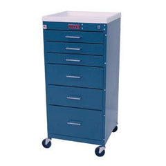 Harloff Procedure Cart Mini-Line Steel 18 X 40 X 18 Inch Dark Blue Three 3 Inch, Two 6 Inch, One 9 Inch Drawers