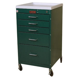 Harloff Treatment Cart Mini-Line Steel 18 X 33.75 X 18 Inch Beige 15 X 16.75 Inch, Three 3 Inch, One 6 Inch, One 9 Inch Drawers