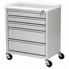 Harloff Treatment Cart ETC Line Steel 23.38 X 27.25 X 15.13 Inch Mauve One 2-3/4 Inch, Three 5-3/4 Inch Drawers