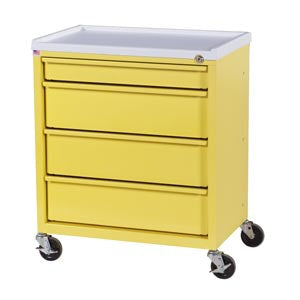 Harloff Treatment Cart ETC Line Steel 23.38 X 27.25 X 15.13 Inch Light Gray One 2.75 Inch, Three 5.75 Inch Drawers