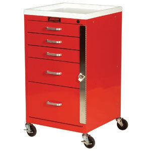 Harloff Emergency Cart Steel 18 X 33.75 X 18 Inch Three 3 Inch, One 6 Inch, One 9 Inch Drawers