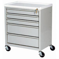 Harloff Treatment Cart ETC Line Steel 15.13 X 23.38 X 27.25 Inch Red Three 2.75 Inch, Two 5.75 Inch Drawer