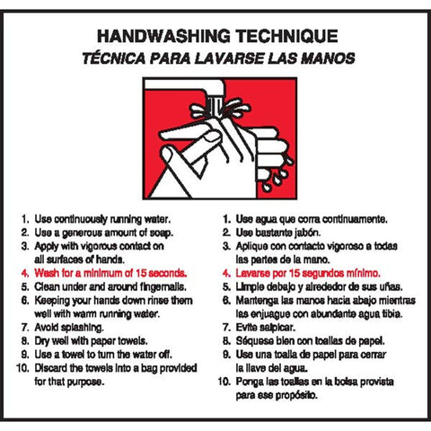 Handwashing Technique Labels Handwashing Technique Label • 6"W x 6"H ,10 / pk - Axiom Medical Supplies