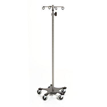 Heavy Base Stainless Steel IV Pole with 4-Hook Top 4-Hook Top ,1 Each - Axiom Medical Supplies