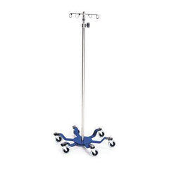 Heavy-Duty Spider Leg Stainless Steel IV Pole with 4-Hook Top 4-Hook Top ,1 Each - Axiom Medical Supplies