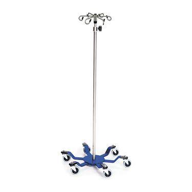 Heavy-Duty Spider Leg Stainless Steel IV Pole with 6-Hook Top 6-Hook Top ,1 Each - Axiom Medical Supplies
