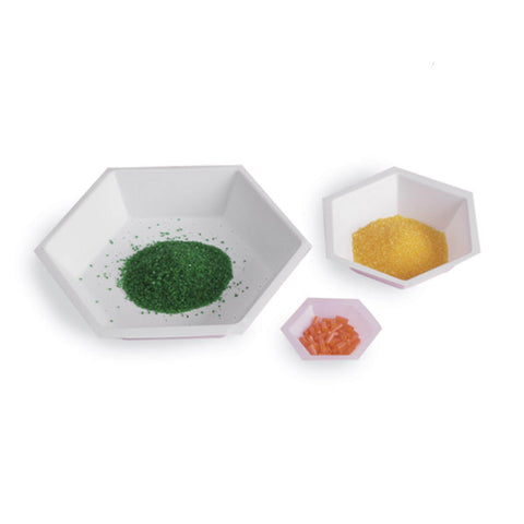 Hexagonal Weigh Boats Medium • 2.5" Top x 2" Base ,500 Per Pack - Axiom Medical Supplies