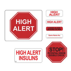 High Alert Labels "HIGH ALERT" • Stacked text ,1000 / roll - Axiom Medical Supplies