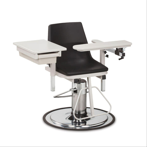 Hydraulic Blood Draw Chair with ClintonClean Armrests &amp; Side Drawer With Side Drawer • 37"W x 17"D ,1 Each - Axiom Medical Supplies