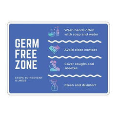 Hygiene Signs Plastic Employees Must Wash Hands Sign • 7" x 10" ,1 Each - Axiom Medical Supplies