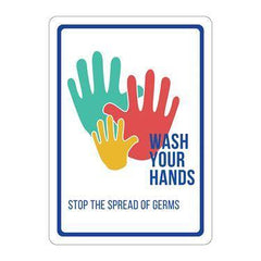 Hygiene Signs Plastic Bilingual Wash Hands Before Return Sign • 14" x 10" ,1 Each - Axiom Medical Supplies