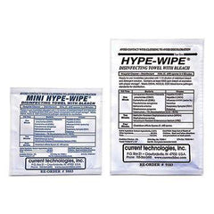 Hype-Wipe and Mini Hype-Wipe Towels and Dispensers Full-Size • 6"L x 12"W towelette • 3"L x 4"W pouch ,100 per Paxk - Axiom Medical Supplies