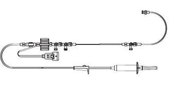 ICU Medical Pressure Monitoring Kit 60 Inch Primary Tubing, 12 Inch Extension Tubing, 3 ml / Hr Squeeze Flush Device, Single Line, Microdrip Chamber, Disposable Transducer, 3 Way Stopcock, Bonded Double Sampling Stopcock