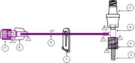 ICU Medical Extension Set 38 Inch Tubing DEHP-Free - M-678955-2321 - Case of 50