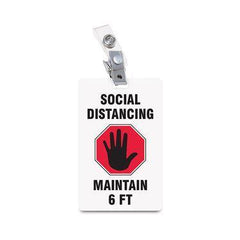 ID Badges Safety First, Social Distancing ,1 Each - Axiom Medical Supplies