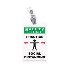 ID Badges Safety First, Social Distancing ,1 Each - Axiom Medical Supplies