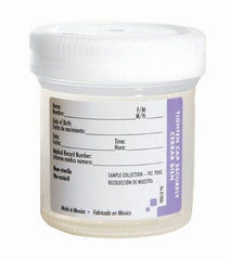 Fisher Scientific Specimen Container Samco™ Wide-Mouth Bio-Tite™ 53 mm Opening Polypropylene 90 mL (3 oz.) Screw Cap Patient Information NonSterile - M-1029127-4939 - Case of 400