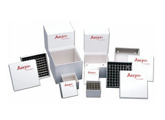 Fisher Scientific Cryo Storage Box Argos Technologies PolarSafe® 2 X 5-1/4 X 5-1/4 Inch White Fiberboard 81 Vial Capacity - M-1074089-740 - Each