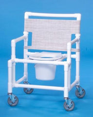 IPU Commode / Shower Chair ipu® Fixed Arm PVC Frame Mesh Back 24 Inch Seat Width