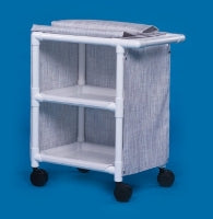 IPU Linen Cart with Cover 2 Shelves PVC 4 Inch Casters, 2 Locking - M-530246-2669 - Each