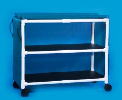 IPU Linen Cart Standard Line 2 Shelves PVC 3 Inch Twin Casters - M-556223-3519 - Each