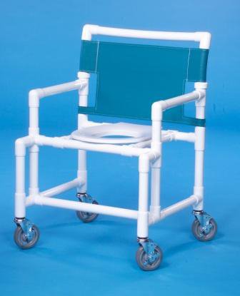 IPU Bariatric Shower Chair ipu® Fixed Arm PVC Frame Mesh Back 24 Inch Seat Width
