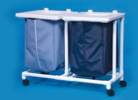 IPU Double Hamper with Bags Jumbo 4 Casters 55 gal. - M-561899-4153 - Each